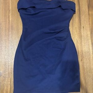 Elegant Navy Strapless Dress